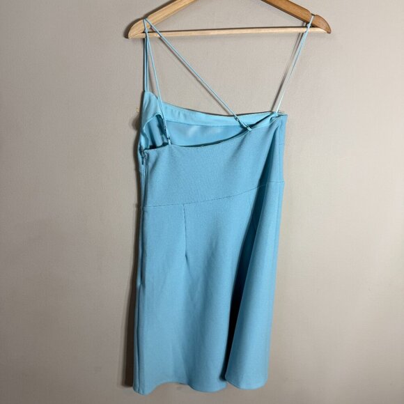 Abercrombie & Fitch One Shoulder Mini Dress Skort Women's Medium Tall Blue NWOT - Picture 10 of 16